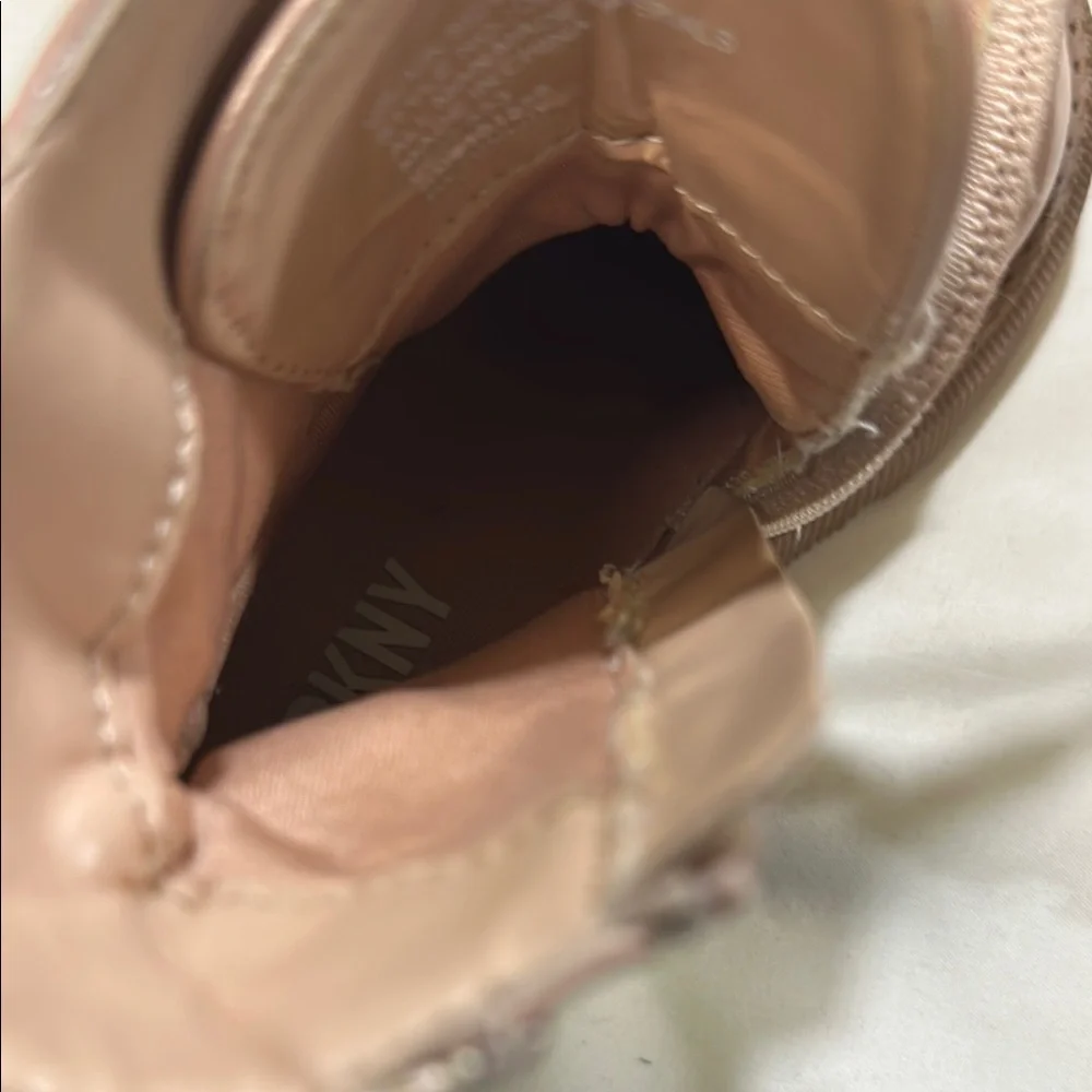 DKNY Kids' Glossy Beige Lace-Up Boots - Picture 8 of 9
